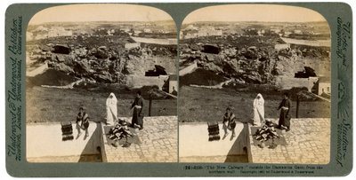 Gerusalemme vista dalla Porta di Damasco, Palestina da Underwood and Underwood