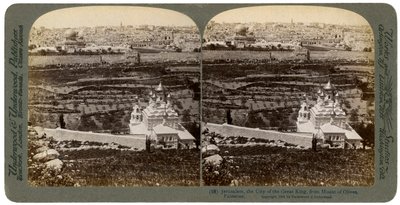 Gerusalemme, vista dal Monte degli Ulivi, Palestina, 1901 da Underwood and Underwood