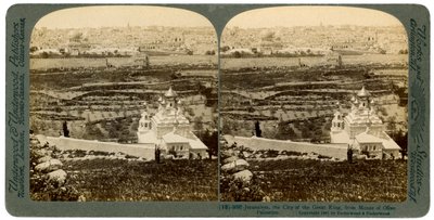 Gerusalemme, vista dal Monte degli Ulivi, Palestina, 1901 da Underwood and Underwood