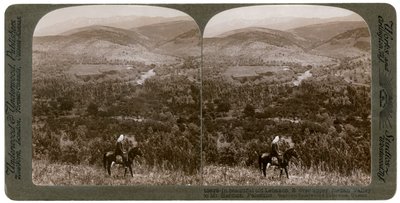 Libano, vista a est sulla Valle del Giordano superiore verso il Monte Hermon, 1900 da Underwood and Underwood