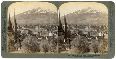 Lucerna e Monte Pilatus, Svizzera, 1903 da Underwood and Underwood