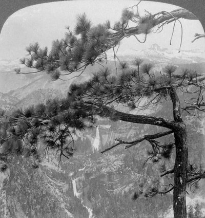 Nevada Falls, Vernal Falls e Liberty Cap, Yosemite Valley, California, USA, 1902 da Underwood and Underwood