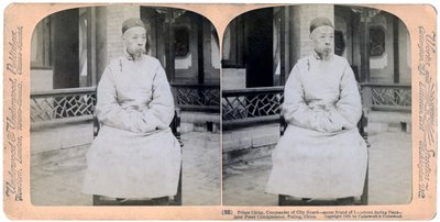 Principe Ching, comandante della guardia cittadina, Pechino, Cina, 1901 da Underwood and Underwood