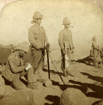 Segnalatori del Reggimento dello Yorkshire, New Zealand Hill, Sudafrica, Guerra Boera, 1900 da Underwood and Underwood