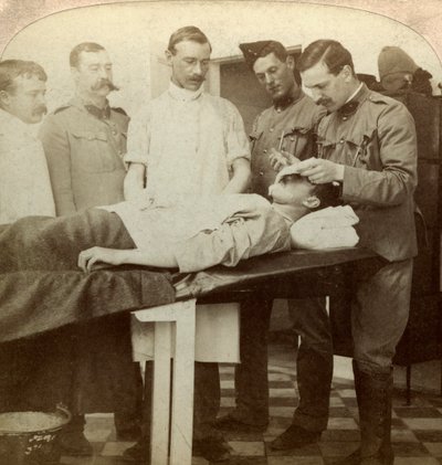 Soldato caduto al fronte, Ospedale di Wynberg, Città del Capo, Sudafrica, Guerra Boera, 1899-1902 da Underwood and Underwood