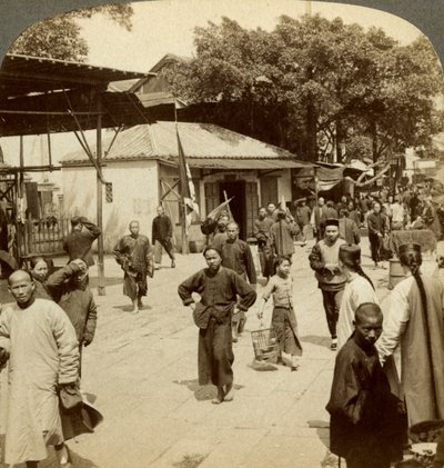 Scena di strada, Canton, Cina da Underwood and Underwood