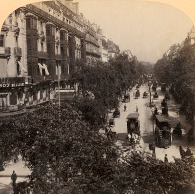 Il Grand Boulevard, Parigi, Francia, 1894 da Underwood and Underwood