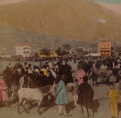 La Larisa, o antica cittadella alta 950 piedi a ovest dalla piazza del mercato, Argo, Grecia, 1903 da Underwood and Underwood