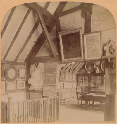 La Biblioteca nella Casa di Shakespeare, Stratford-on-Avon, Inghilterra da Underwood and Underwood