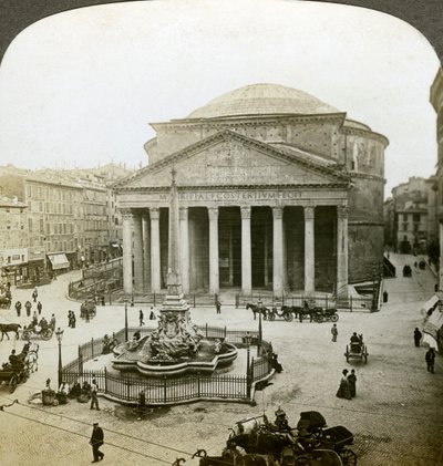 Il Pantheon e la Piazza della Rotonda, Roma, Italia da Underwood and Underwood