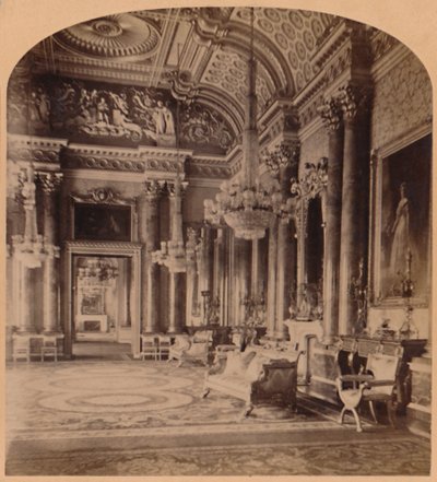 La Splendida Sala Blu della Regina, Buckingham Palace, Londra, Inghilterra, 1900 da Underwood and Underwood