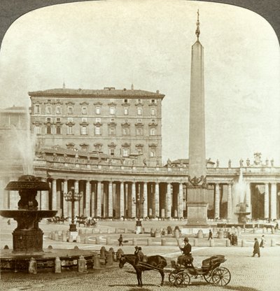 Il Palazzo Vaticano da Piazza San Pietro, Roma, Italia da Underwood and Underwood