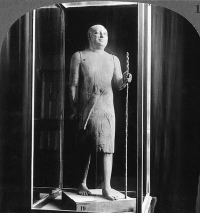 La famosa statua di legno chiamata lo Shekh-el-Beled, Il Cairo, Egitto, 1905 da Underwood and Underwood