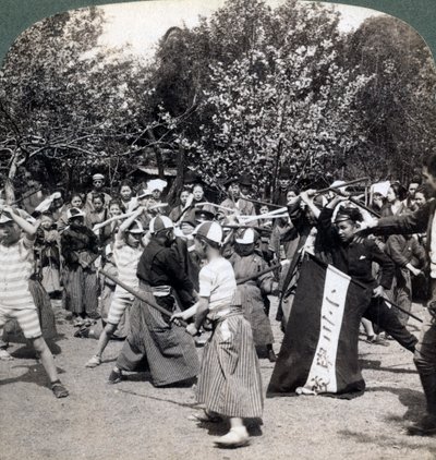 Lo spirito bellicoso della gioventù giapponese, Tokyo, Giappone, 1896 da Underwood and Underwood