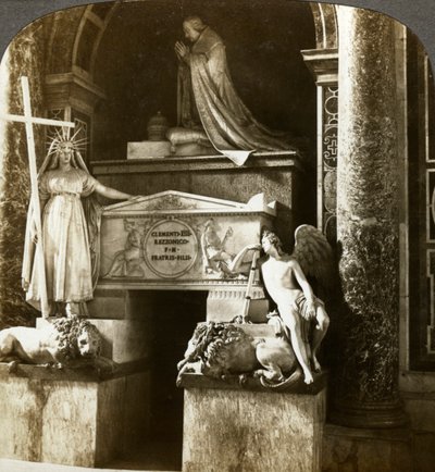 Tomba di Papa Clemente XIII, Basilica di San Pietro, Roma, Italia da Underwood and Underwood