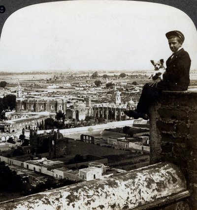 Vista di Cholula, Messico da Underwood and Underwood