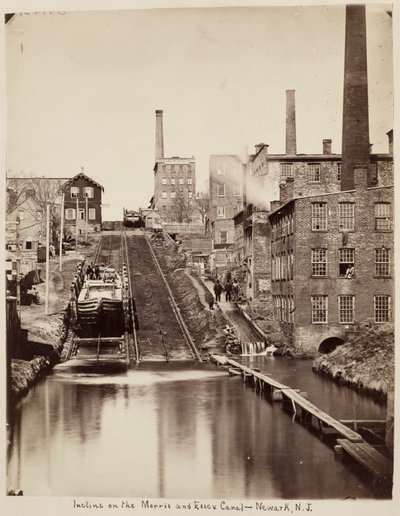 Inclinazione sul Canale Morris ed Essex, Newark, New Jersey da Unidentified Photographer.