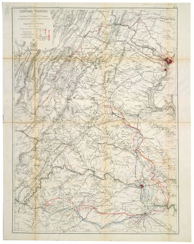 Virginia centrale: mostra la campagna del tenente generale U.S. Grant e le marce degli eserciti sotto il suo comando nel 1864-5 da United States. War Dept. Engineer Bureau Bowen and Co.