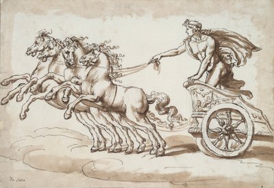 Apollo su un carro trainato da quattro cavalli da Unknown
