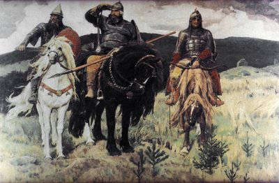 Bogatyri (Gli eroi) di Viktor Michajlovič Vasnecov, 1898 da Unknown