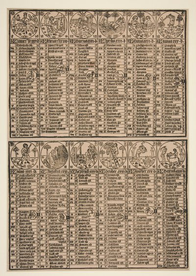 Calendario di Johann von Gemund da Unknown