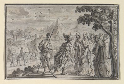 Il centurione che implora Cristo (?) (Luca 7, Mt 8), una delle quattro scene della Vita di Cristo da Unknown