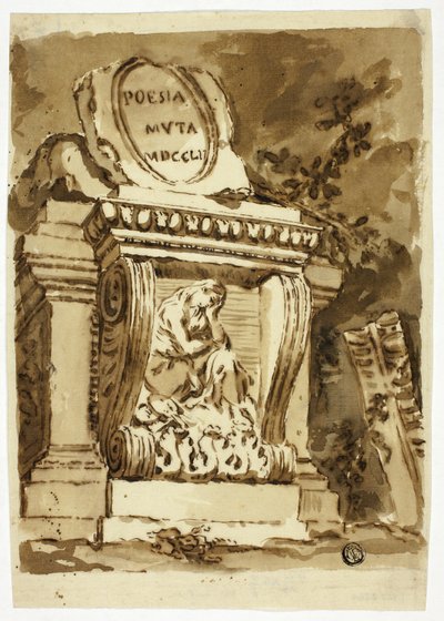 Monumento funebre con iscrizione "Poesia muta" da Unknown