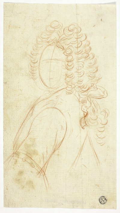 Schizzo a mezzo busto di gentiluomo con parrucca da Unknown