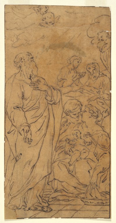 Sacra Famiglia e Santo (Natività della Vergine), a Roma, S. Giovanni in Fonte da Unknown