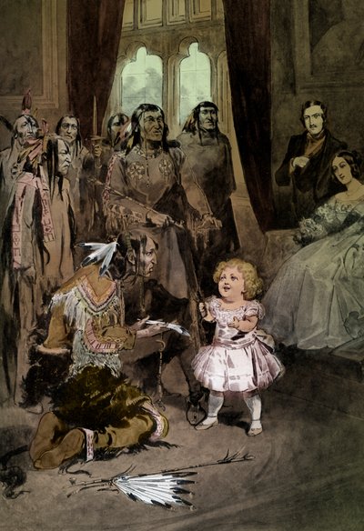 Il principe Edoardo VII gioca con i capi Ojibwe da Unknown