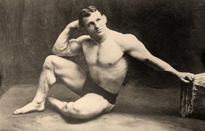 Ritratto del lottatore di peso massimo, Johann Lem, c.1910 da Unknown