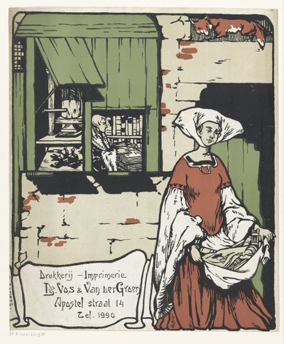 Pubblicità per la tipografia De Vos & Van der Groen ad Anversa da Unknown