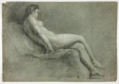Nudo femminile accademico reclinato da Unknown