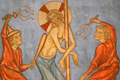 Chiesa protestante di Saint-Pierre-le-Jeune, Passione di Cristo, La flagellazione di Cristo, Affresco, Strasburgo, Francia da Unknown