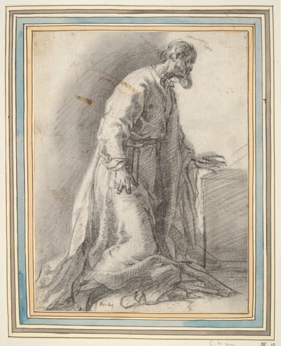 Figura santa inginocchiata da Unknown