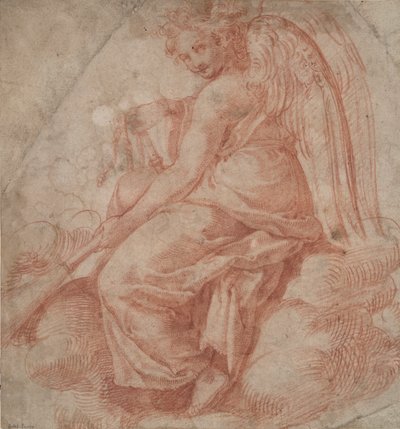 Angelo seduto con cornamuse da Unknown