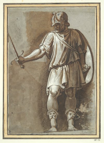 Guerriero in piedi, da Polidoro da Unknown