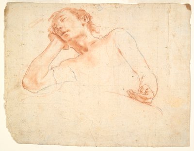 Studio di un uomo che si appoggia sul braccio destro da Unknown
