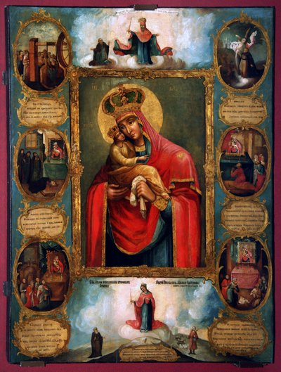 La Madre di Dio Nostra Signora di Pochaev, icona russa, seconda metà del XVIII secolo da Unknown