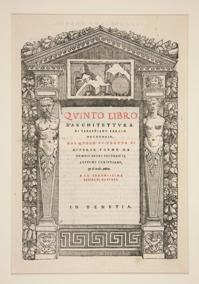 Pagina del titolo del Quinto Libro di Architettura da Unknown