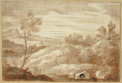 Paesaggio boscoso con figure da Unknown