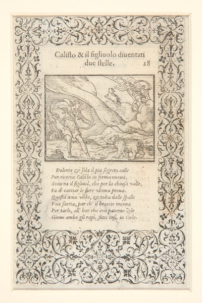 a) Callisto battuta da Giunone e trasformata in orso; sul verso: b) Callisto e suo figlio diventano due stelle da Unknown