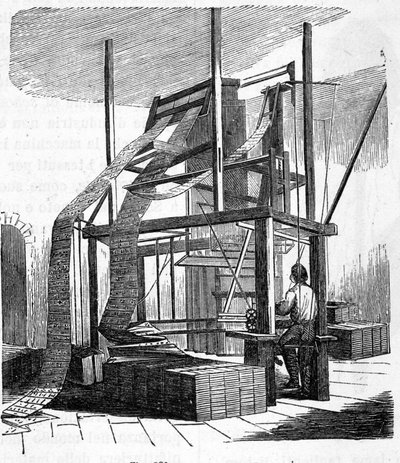 Telaio Jacquard del 1801. Incisione del XIX secolo da Unknown artist