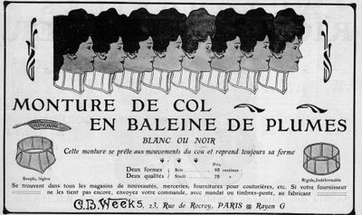 Pubblicità del 1904 per il C B Weeks Feather Whale Neck Mount da Unknown artist