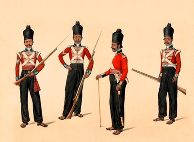 40° Fanteria Nativa di Madras, circa 1835 da Unknown