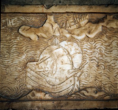 Una nave genovese (dettaglio di rilievo in marmo) da Unknown artist