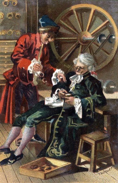 Un ottico (produttore di occhiali) nel 1745. da Unknown artist