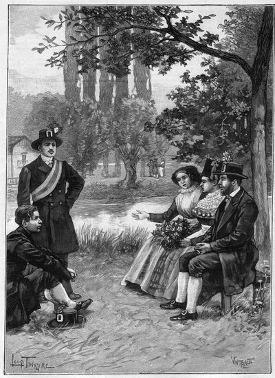 Una domenica dai Wendi - incisione del 1897 da Unknown artist