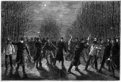 Un pestaggio ai criminali nel Bois de Boulogne a Parigi nel 1883 da Unknown artist
