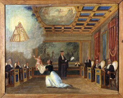 Un bambino portato davanti a un tribunale - ex voto di Notre Dame de Laghet da Unknown artist
